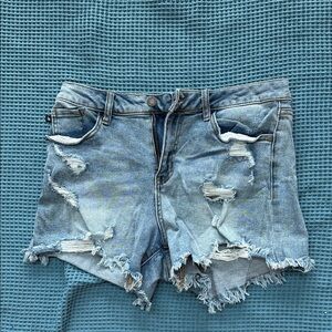 Judy Blue Light Blue Distressed Denim Cutoff Shorts
